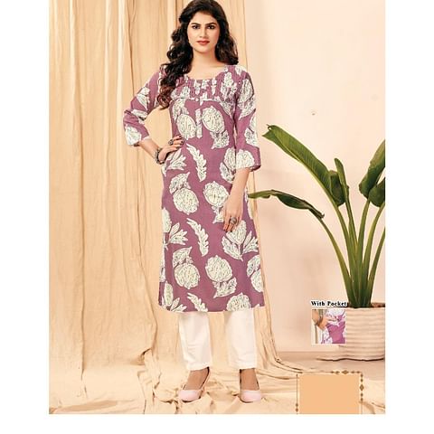 Authenzaa Women Kurti MGKT003 Lavender 