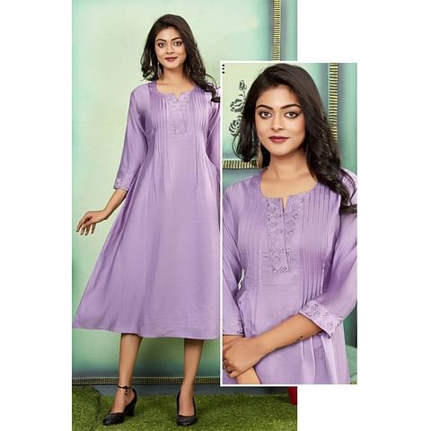 Authenzaa Women Kurti AFKT012 Lavender 