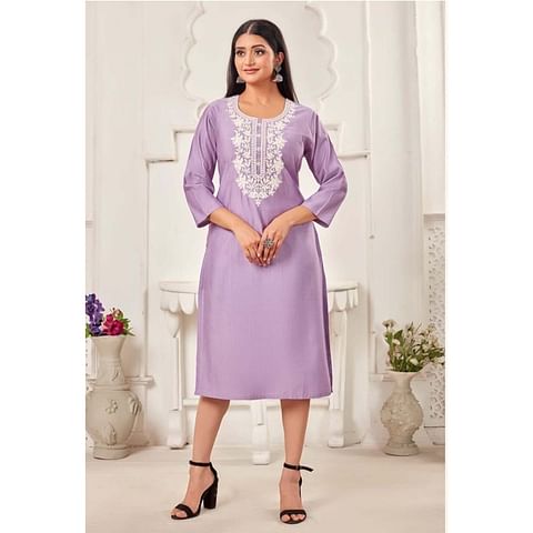 Authenzaa Women Kurti AFKT021 Lavender 