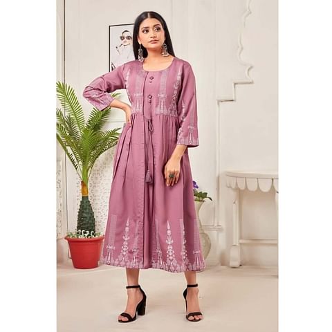 Authenzaa Women Kurti AFKT016 Purple 