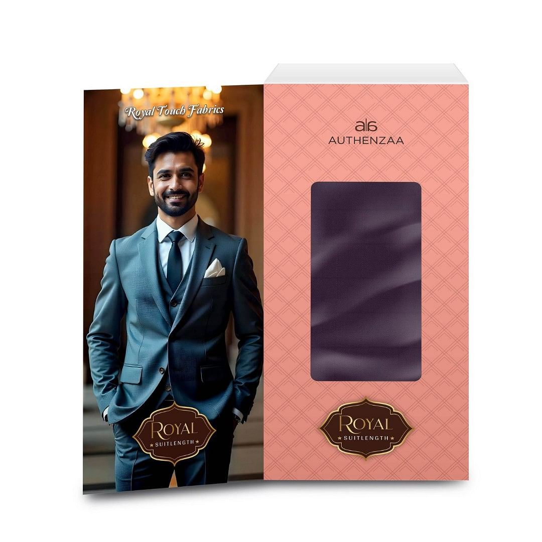 Authenzaa Men Royal Suit Length Fabric EXE003 Wine 