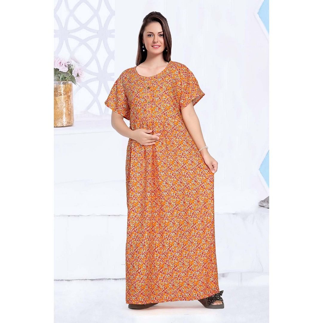 Authenzaa Women Nighty SMWN019 Orange 