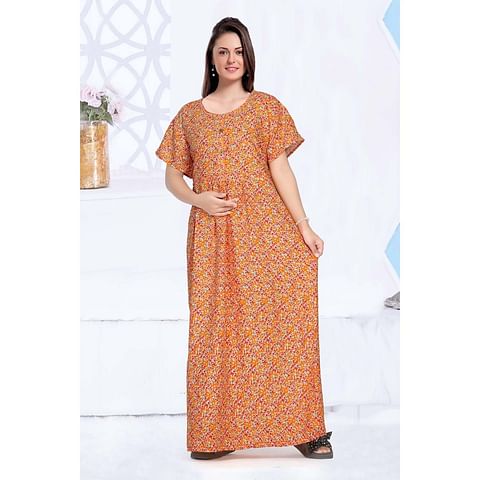 Authenzaa Women Nighty SMWN019 Orange 