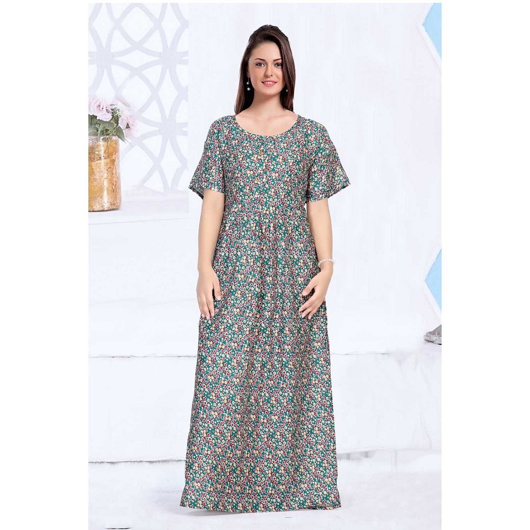 Authenzaa Women Nighty SMWN020 Green 