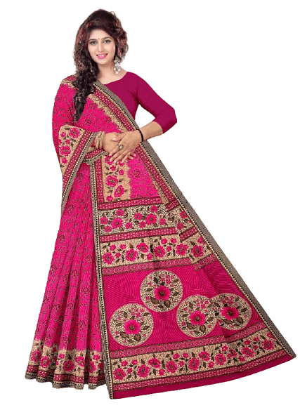 Authenzaa Women Cotton Saree JMDCS015 Rich Maroon 