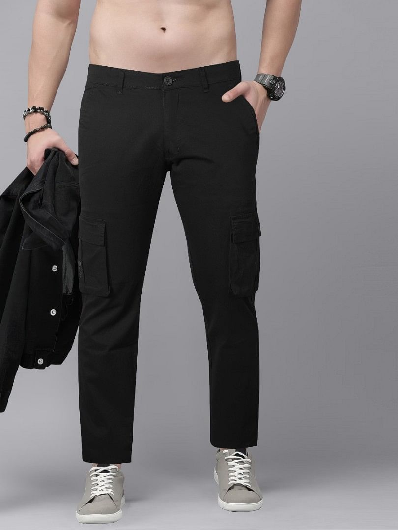 Authenzaa Men Cargo Pant 4SCP004 Black  