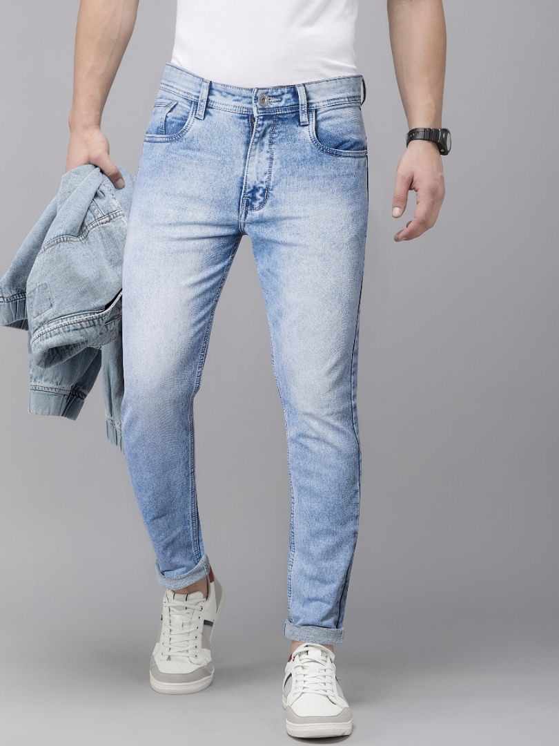 Authenzaa Men Denim Jeans SFDJ017 Light Blue 