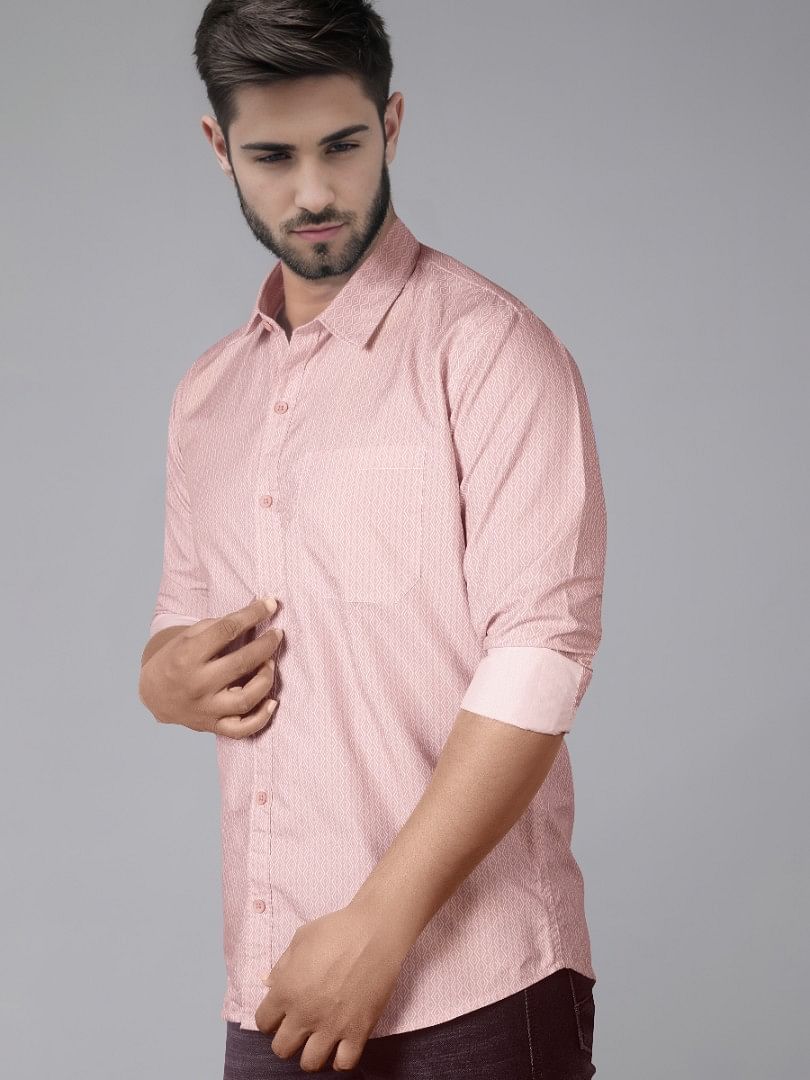 Authenzaa Men Casual Shirt SFCS018 Pink Checks 