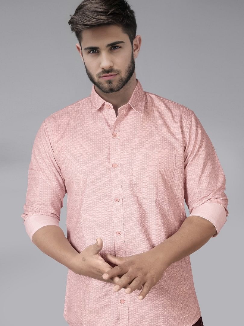 Authenzaa Men Casual Shirt SFCS018 Pink Checks 