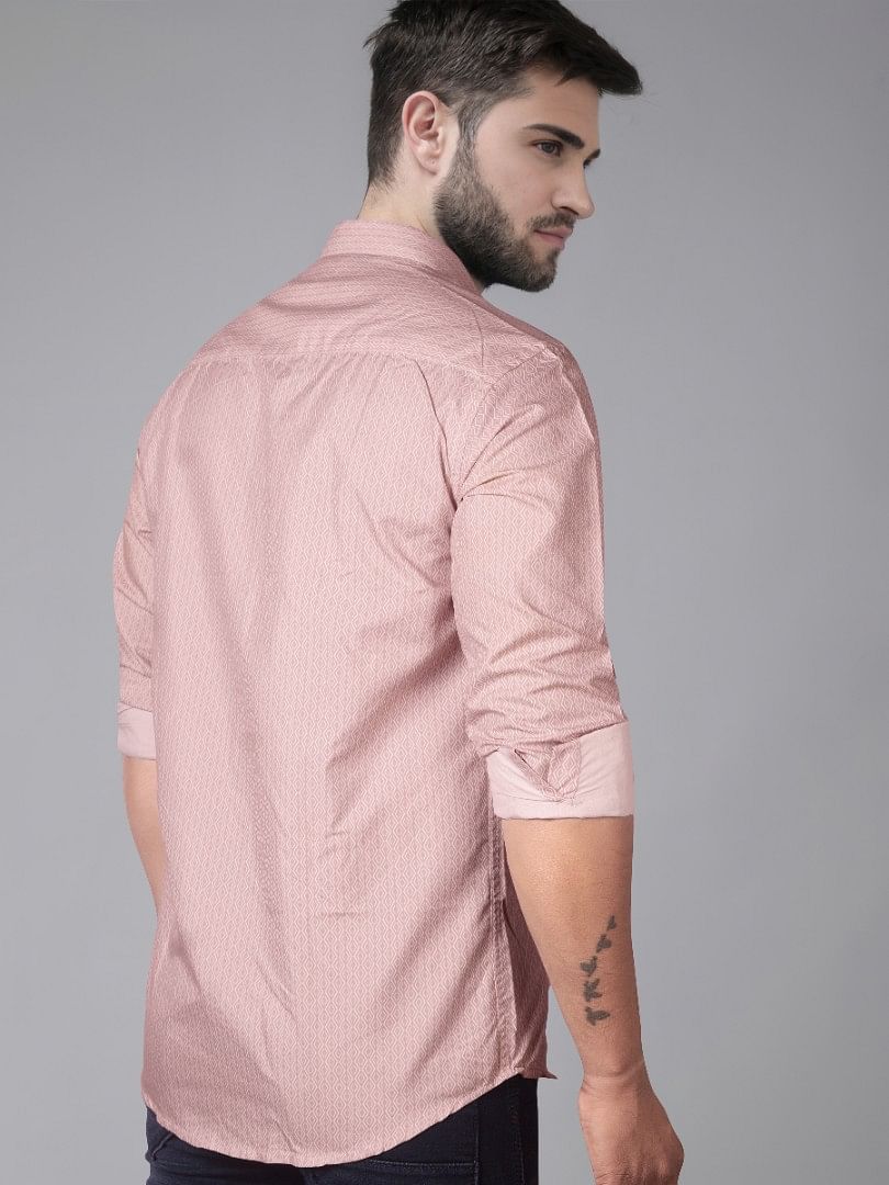 Authenzaa Men Casual Shirt SFCS018 Pink Checks 