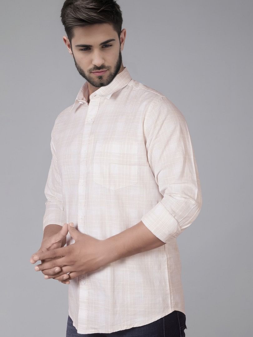 Authenzaa Men Casual Shirt SFCS021 White Checks 