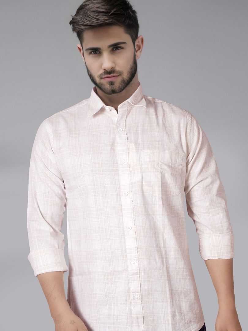 Authenzaa Men Casual Shirt SFCS021 White Checks 