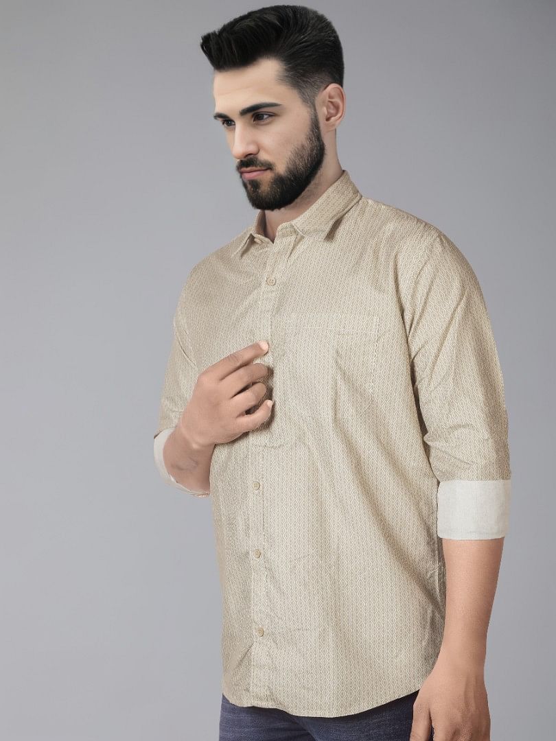 Authenzaa Men Casual Shirt SFCS018 Light Grey 