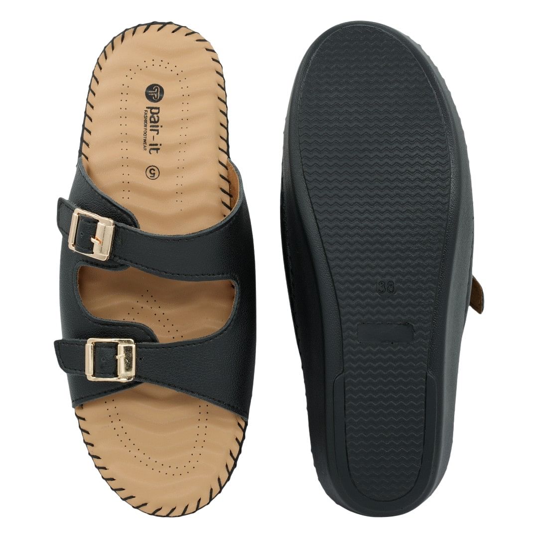 Pair-it Wmn-LZ-DR-Slipper-110 Black