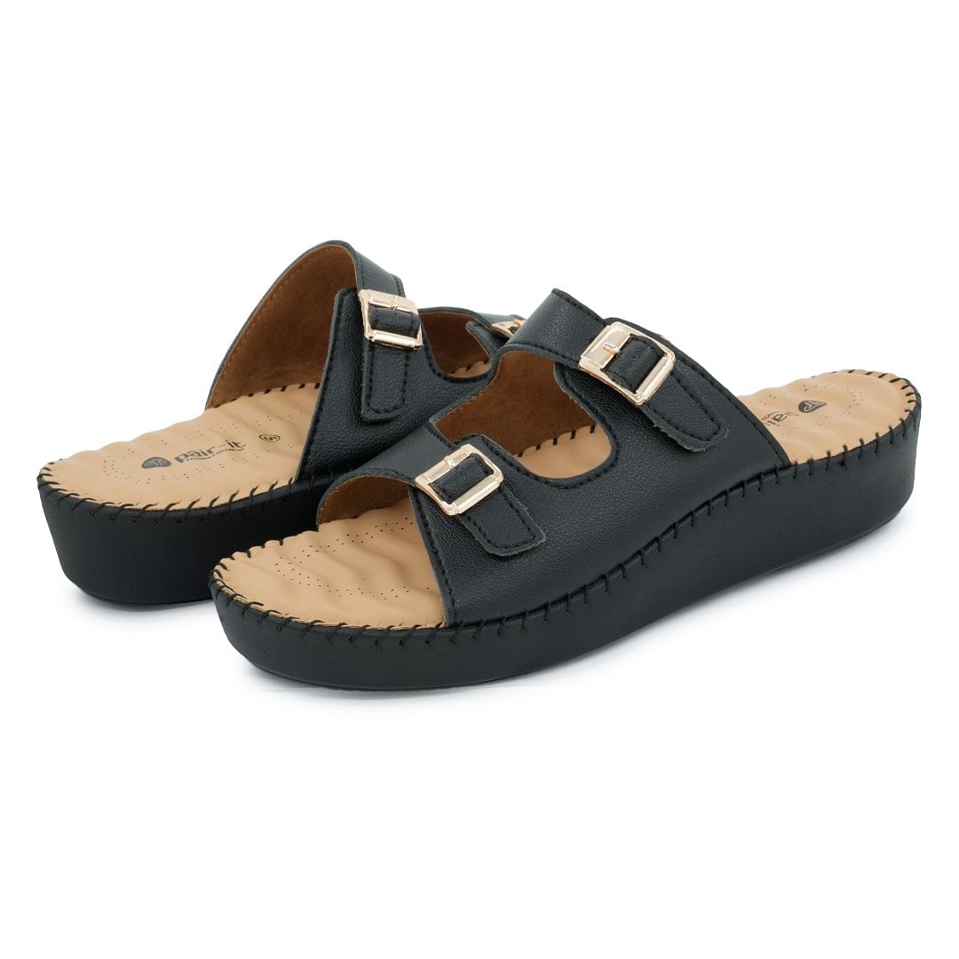 Pair-it Wmn-LZ-DR-Slipper-110 Black
