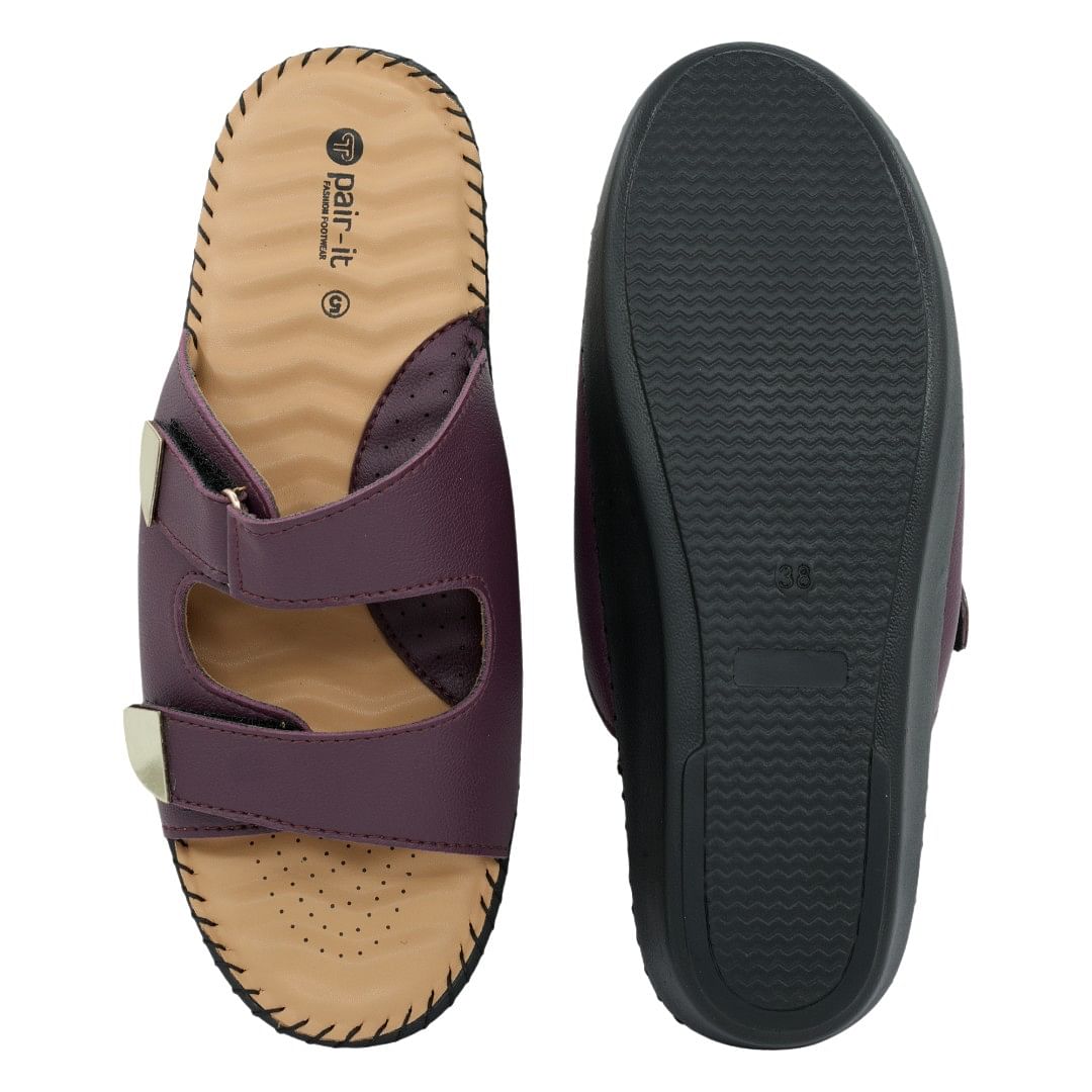 Pair-it Wmn-LZ-DR-Slipper-111 Maroon