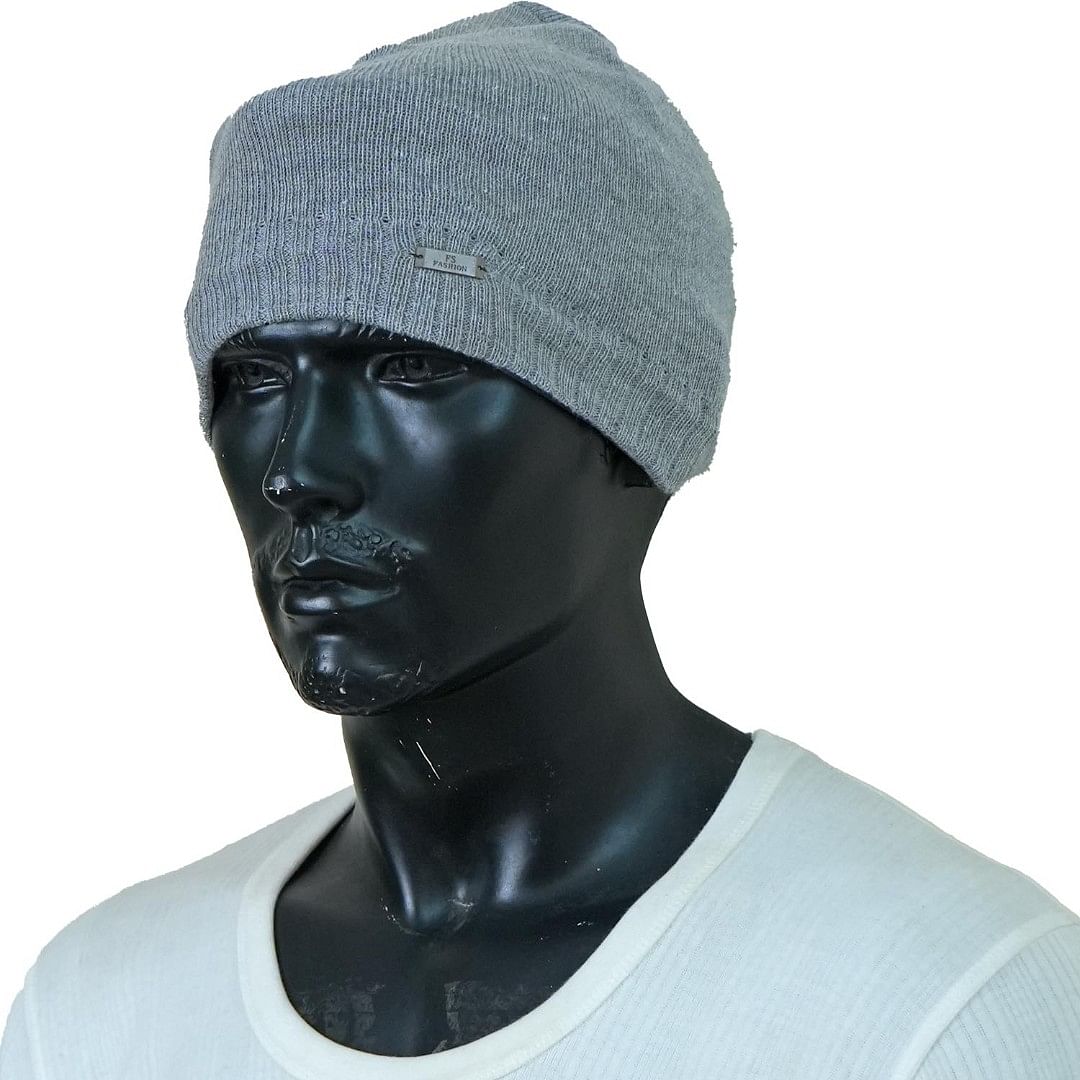 Authenzaa Men Winter Cap SCHWC005 Light Grey 