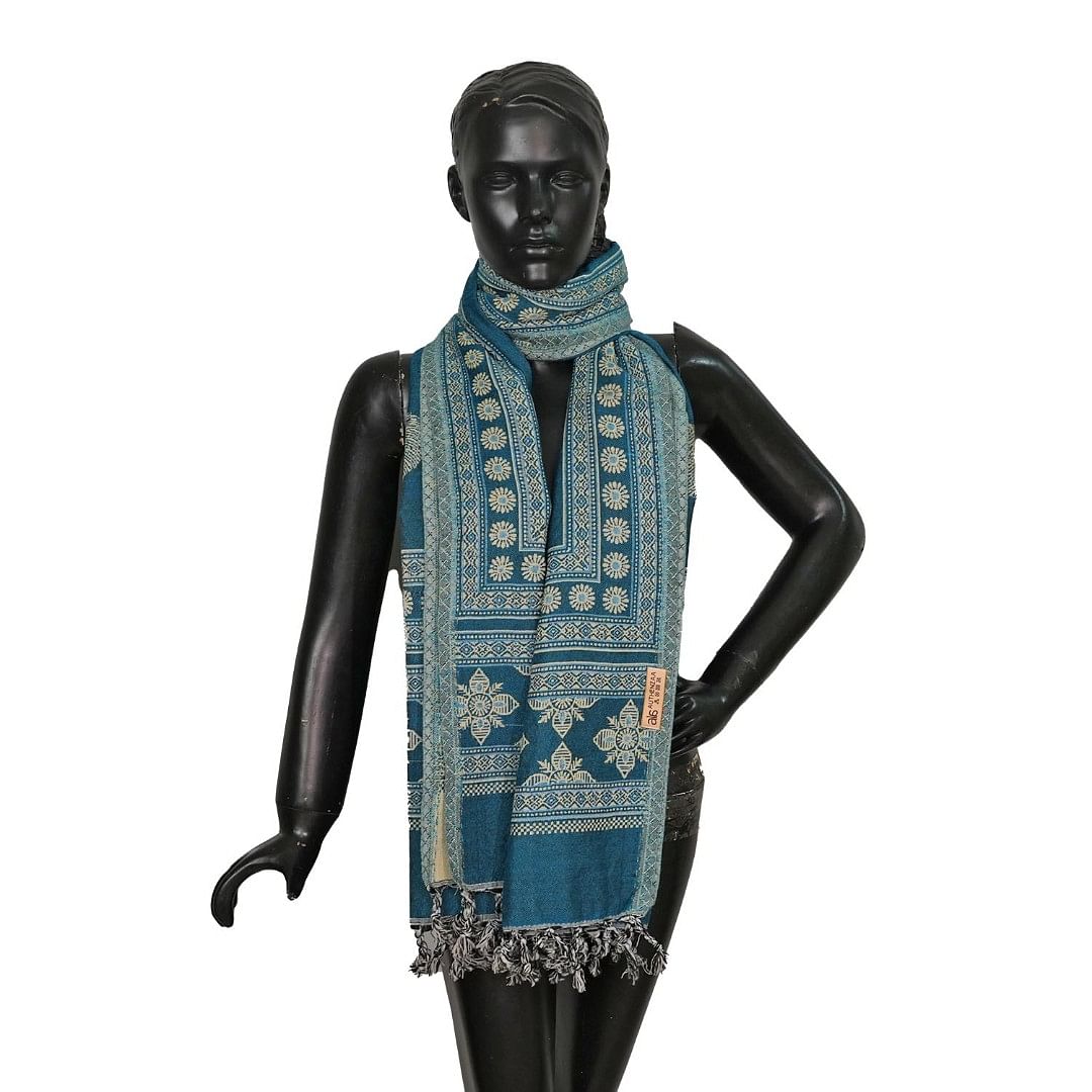 Authenzaa Women Winter Shawl 0042 Sea Blue