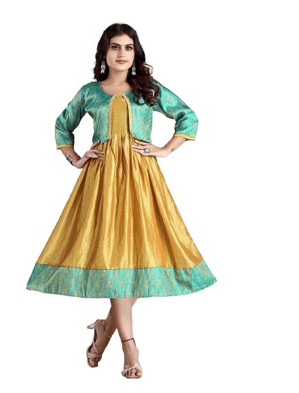 Authenzaa Women Kurti RFKT004 Yellow