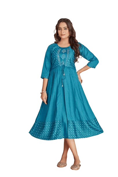 Authenzaa Women Kurti RFKT005 Blue