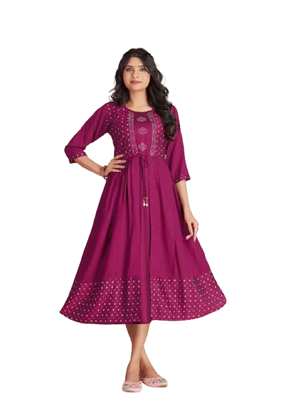 Authenzaa Women Kurti RFKT005 Wine