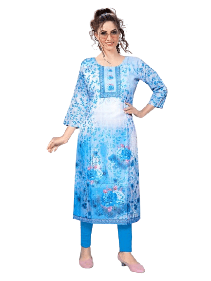 Authenzaa Women Kurti RFKT006 Blue