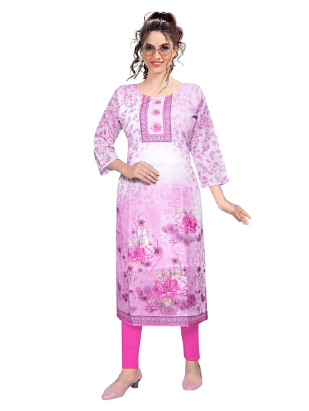 Authenzaa Women Kurti RFKT006 Pink