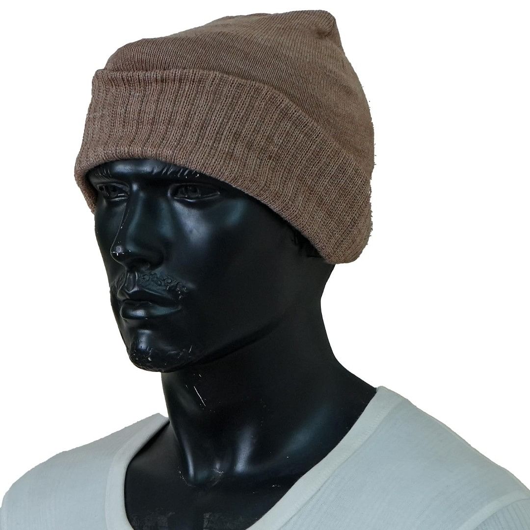 Authenzaa Men Winter Cap SCHWC004 Walnut Cream 