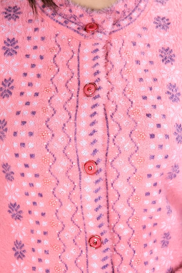 Authenzaa Women Cardigan WCMC008 Pink 