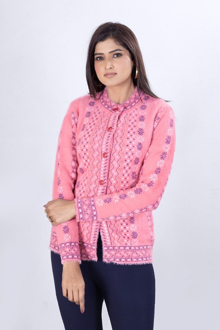 Authenzaa Women Cardigan WCMC008 Pink 