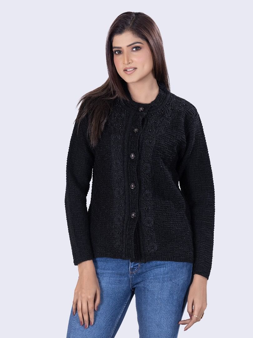 Authenzaa Women Cardigan WCMC009 Black  