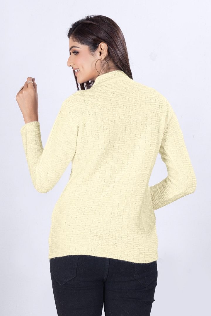 Authenzaa Women Cardigan WCMC009 Light Yellow 