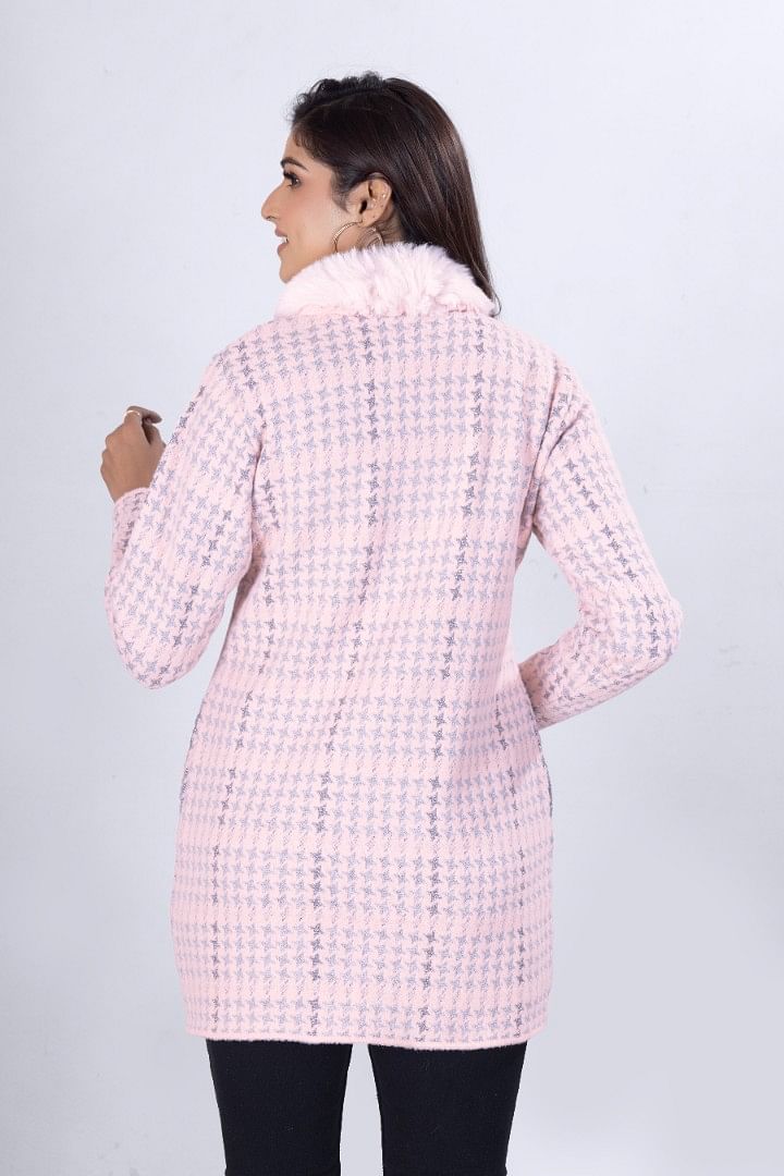 Authenzaa Women Cardigan WCMC010 Light Pink