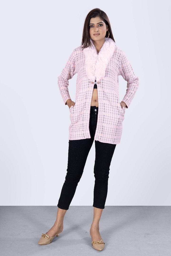 Authenzaa Women Cardigan WCMC010 Light Pink