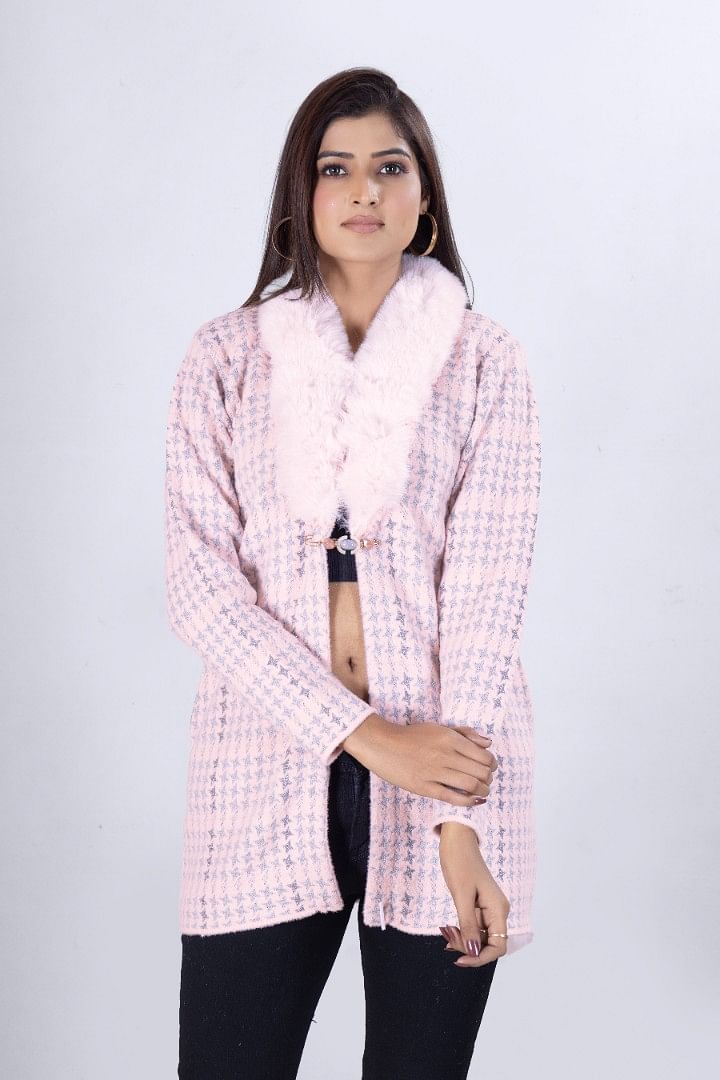 Authenzaa Women Cardigan WCMC010 Light Pink