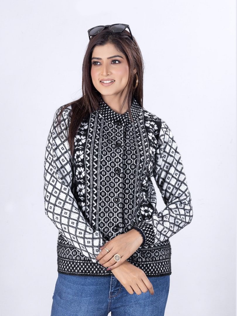 Authenzaa Women Cardigan WCMC029 Black