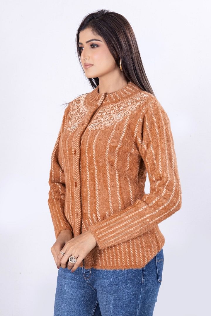 Authenzaa Women Cardigan WCMC031 Brown 