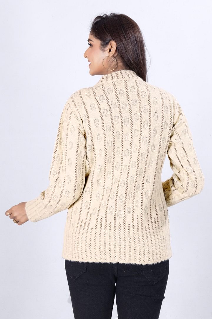 Authenzaa Women Cardigan WCMC031 Cream 