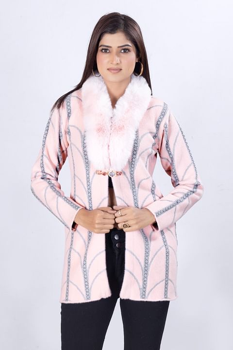 Authenzaa Women Cardigan WCMC014 Bright Pink 