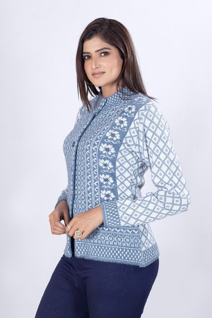 Authenzaa Women Cardigan WCMC018 Blue 