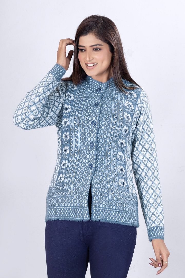 Authenzaa Women Cardigan WCMC018 Blue 