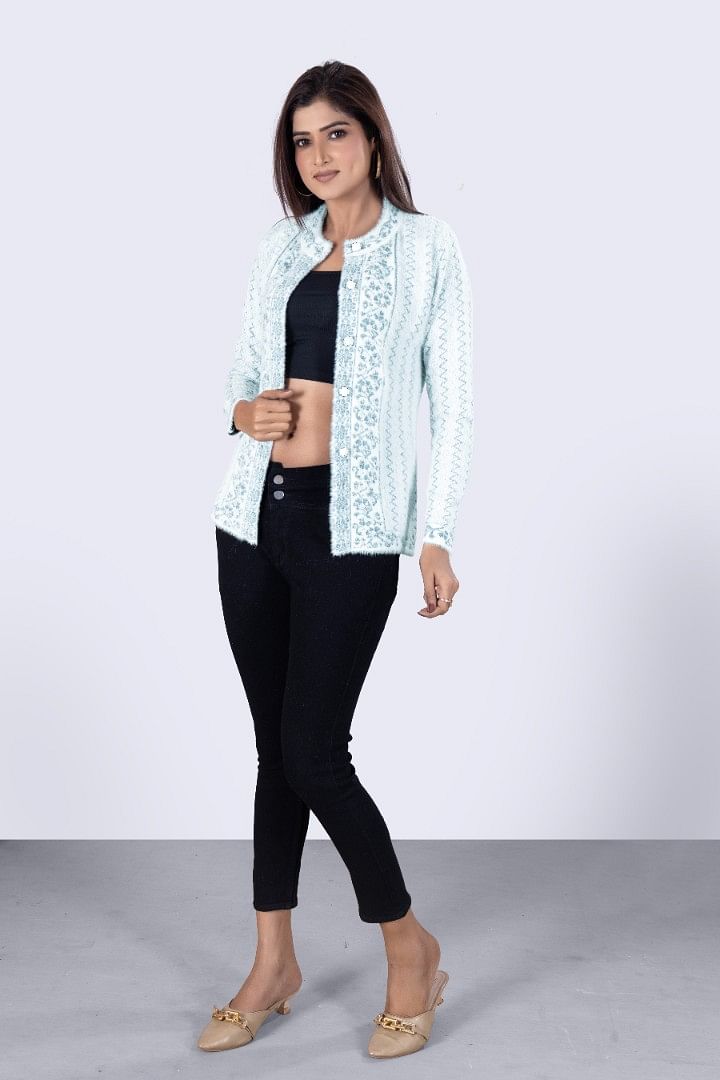 Authenzaa Women Cardigan WCMC022 White 