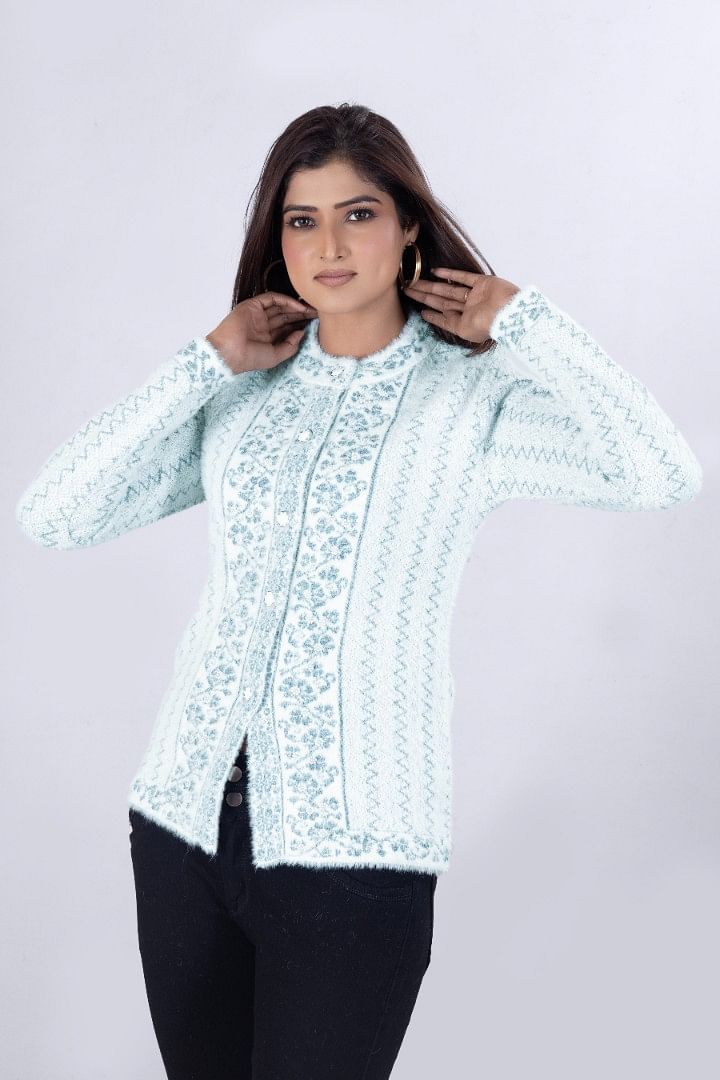 Authenzaa Women Cardigan WCMC022 White 