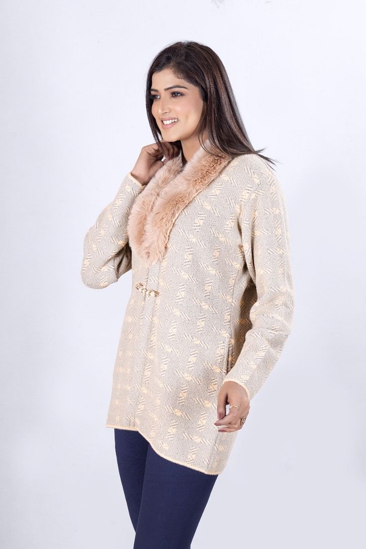 Authenzaa Women Cardigan WCMC011 Desert Sand 