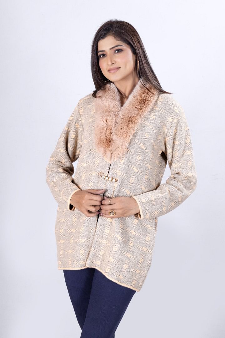 Authenzaa Women Cardigan WCMC011 Desert Sand 