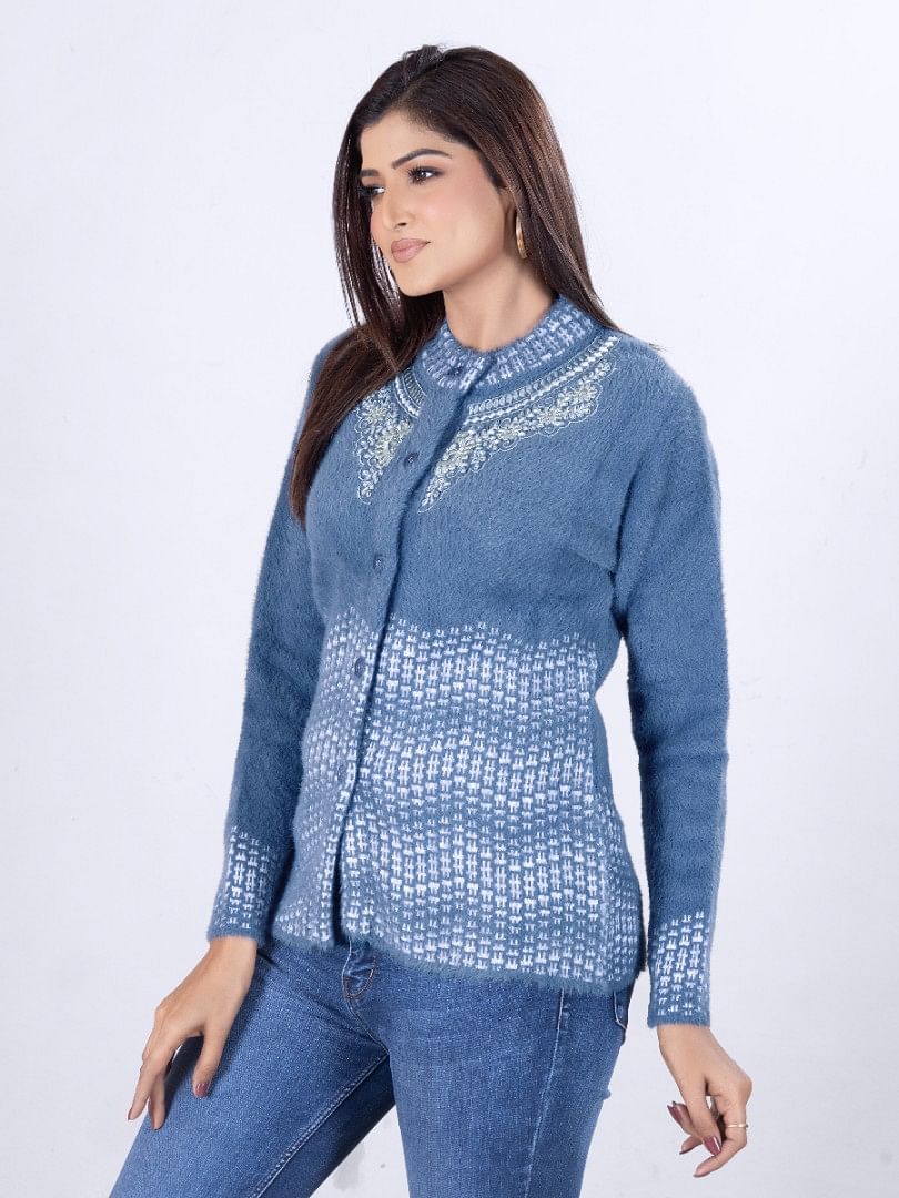 Authenzaa Women Cardigan WCMC016 Navy