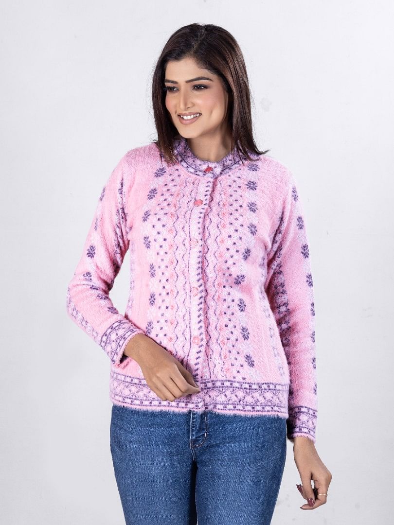 Authenzaa Women Cardigan WCMC008 Light Pink 