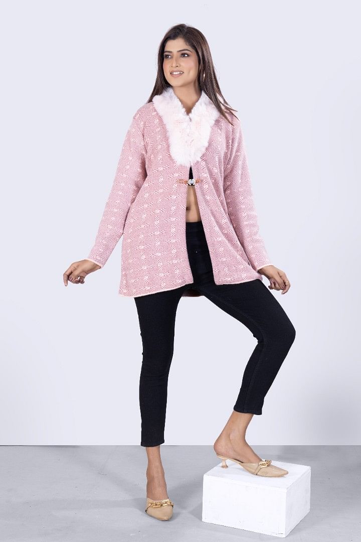 Authenzaa Women Cardigan WCMC011  Ballerina Pink 