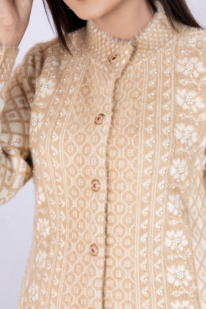 Authenzaa Women Cardigan WCMC026 Light Brown 