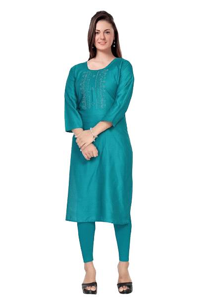 Authenzaa Women Kurti SMCKT011  AQUA 
